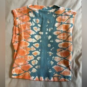Young Fabulous & Broke Coral and Teal Tie-Dye Muscle Tee